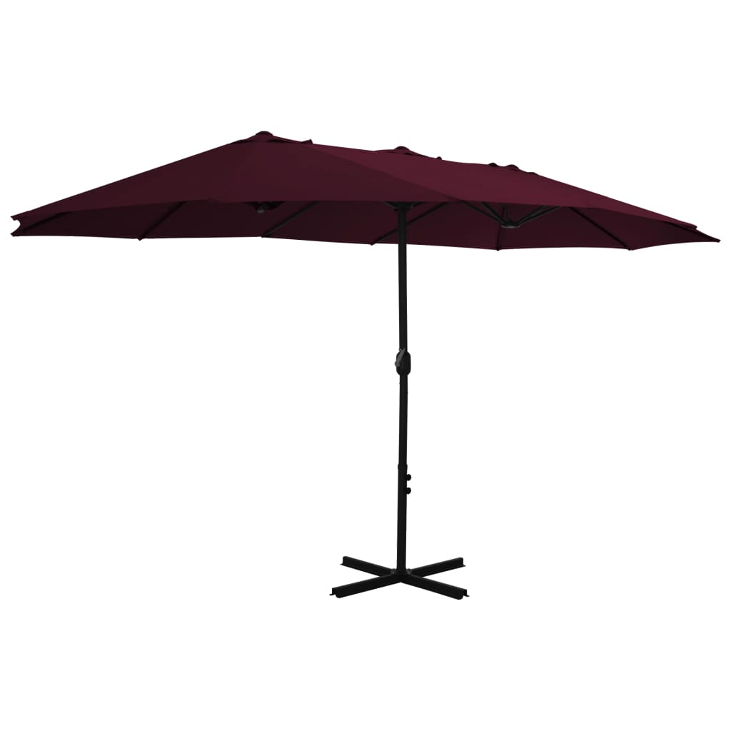Vanjski suncobran s aluminijskim stupom 460 x 270 cm bordo