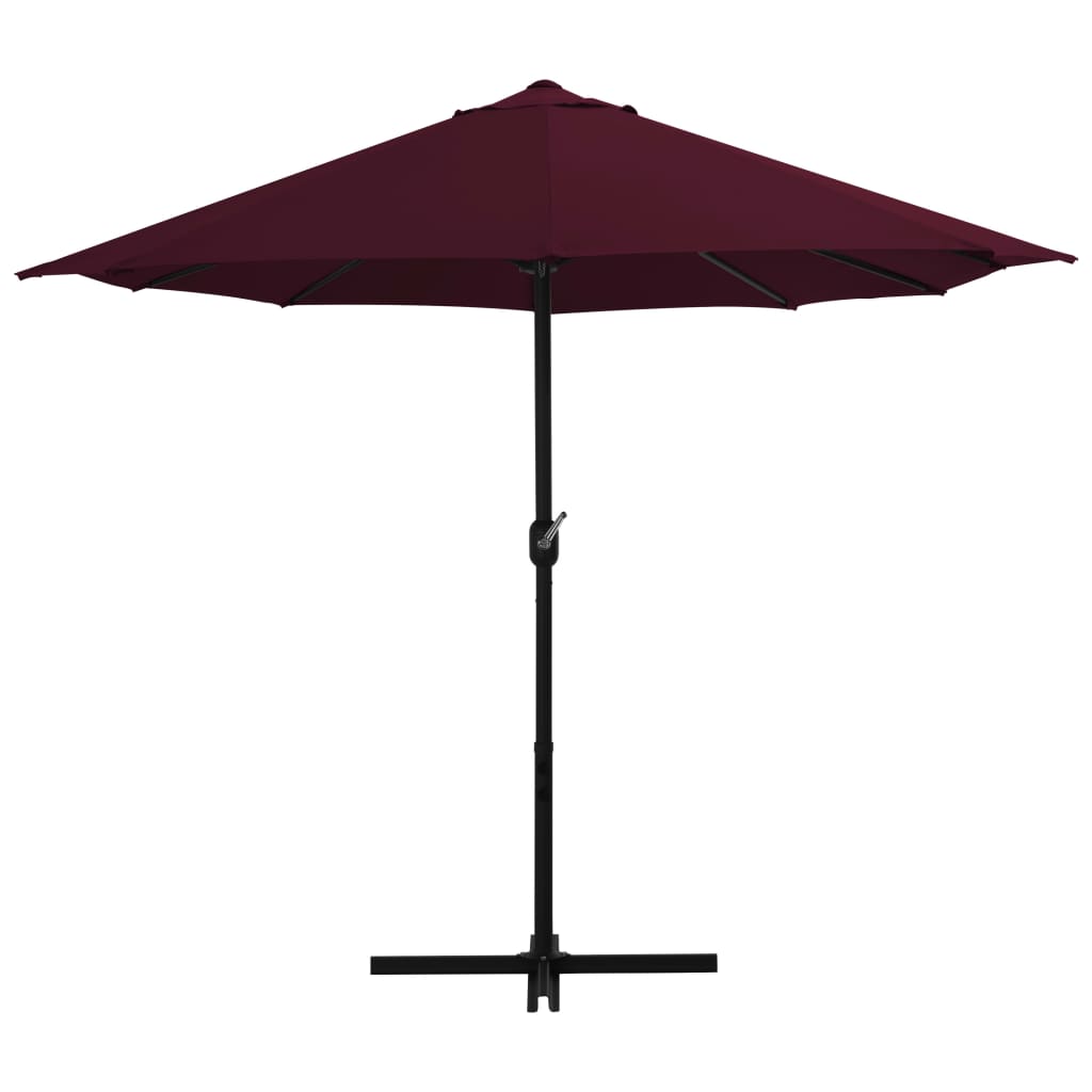 Vanjski suncobran s aluminijskim stupom 460 x 270 cm bordo
