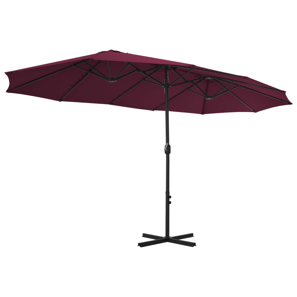 Vanjski suncobran s aluminijskim stupom 460 x 270 cm bordo