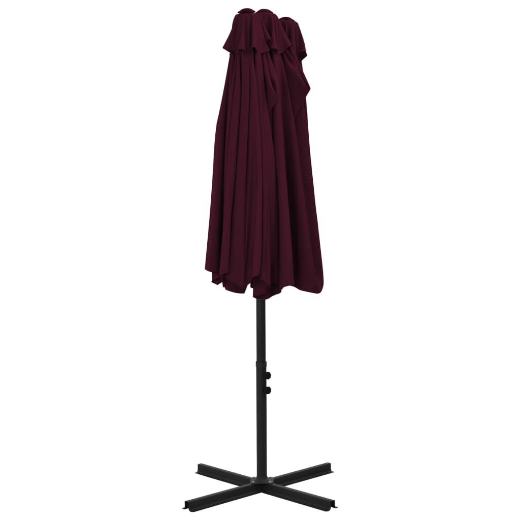 Vanjski suncobran s aluminijskim stupom 460 x 270 cm bordo