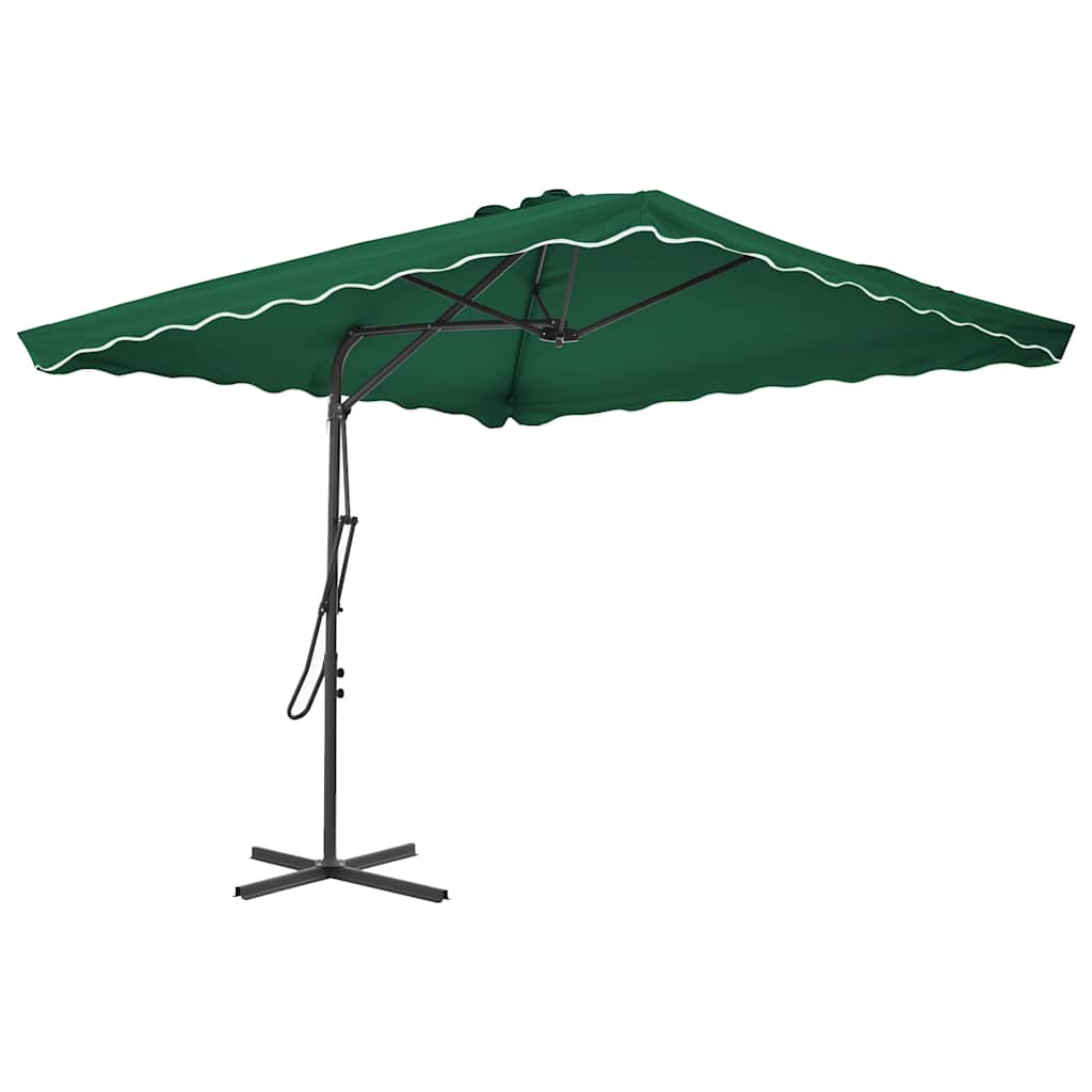 Vanjski suncobran s čeličnim stupom 250 x 250 cm zeleni