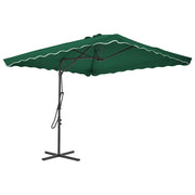Vanjski suncobran s čeličnim stupom 250 x 250 cm zeleni