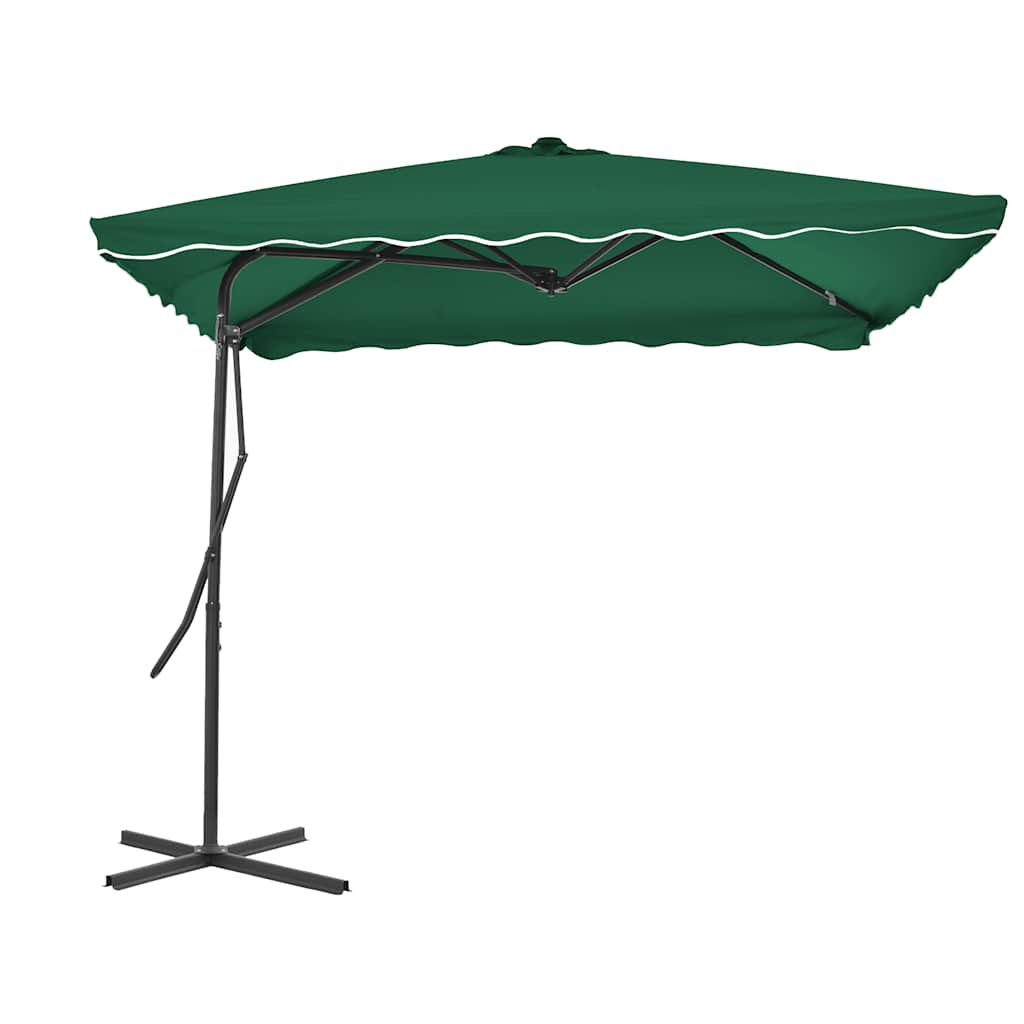 Vanjski suncobran s čeličnim stupom 250 x 250 cm zeleni