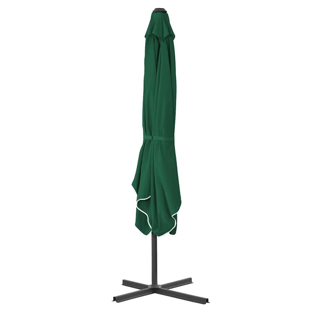 Vanjski suncobran s čeličnim stupom 250 x 250 cm zeleni