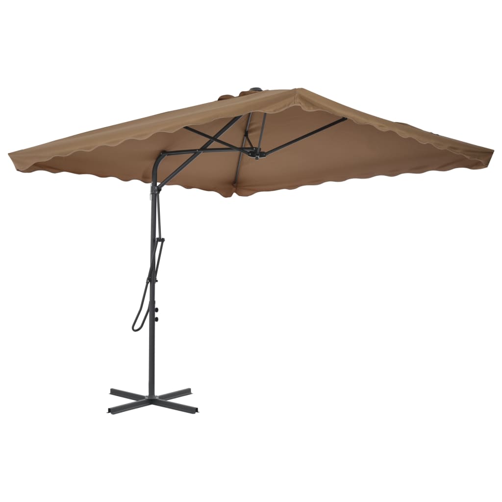 Vanjski suncobran s čeličnim stupom 250 x 250 cm smeđesivi