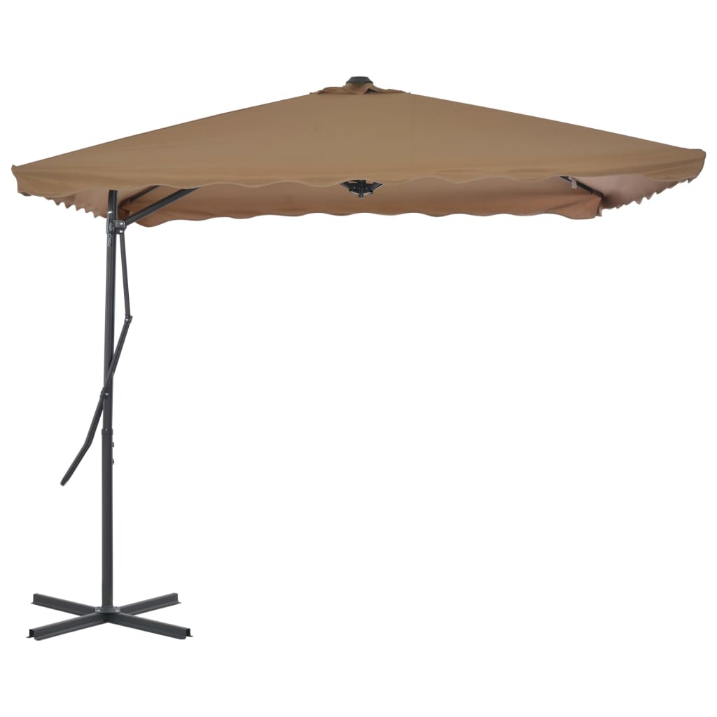 Vanjski suncobran s čeličnim stupom 250 x 250 cm smeđesivi
