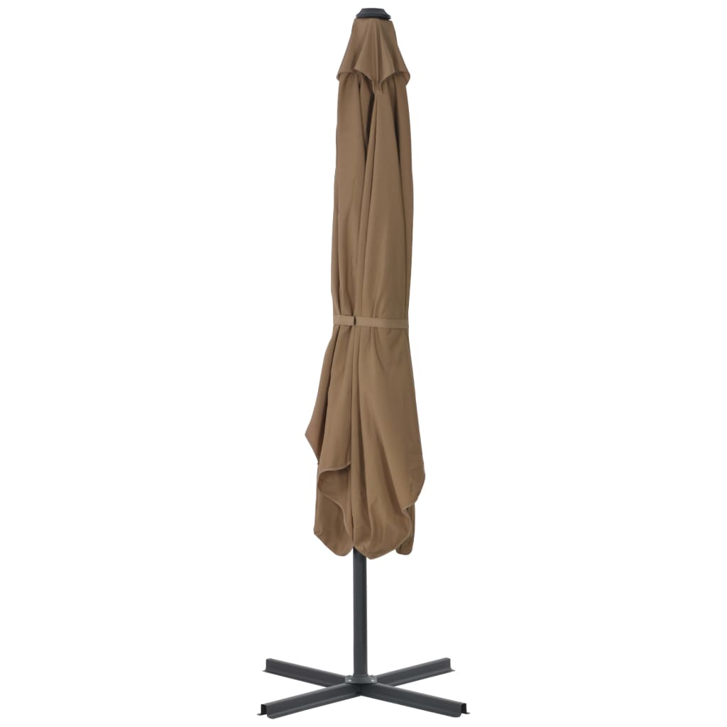 Vanjski suncobran s čeličnim stupom 250 x 250 cm smeđesivi