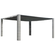 Sjenica s pomičnim krovom od poliratana 400 x 400 x 200 cm siva i antracit