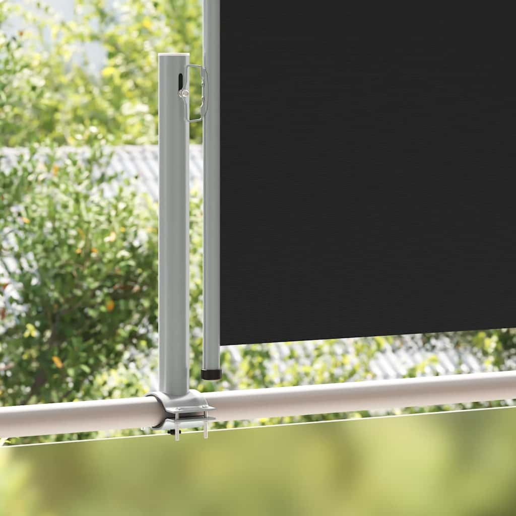 Uvlačiva bočna tenda za terasu 100 x 300 cm crna