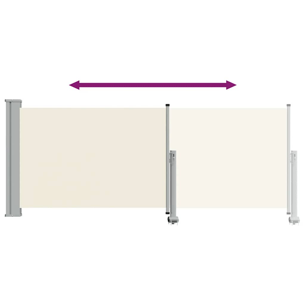 Uvlačiva bočna tenda za terasu 100 x 300 cm krem