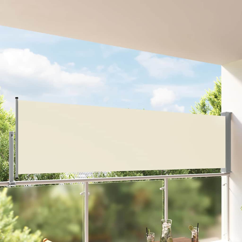 Uvlačiva bočna tenda za terasu 100 x 300 cm krem