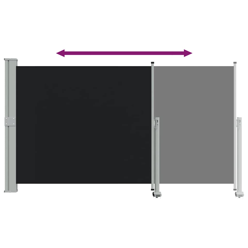 Uvlačiva bočna tenda za terasu 140 x 300 cm crna