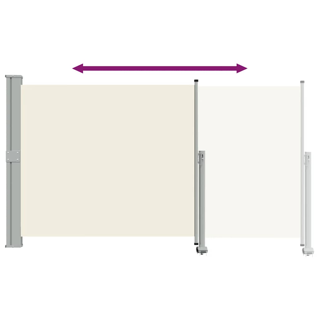 Uvlačiva bočna tenda za terasu 140 x 300 cm krem