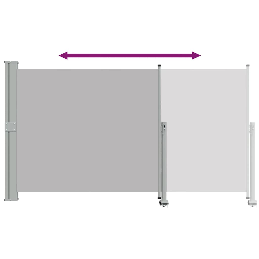 Uvlačiva bočna tenda za terasu 140 x 300 cm siva