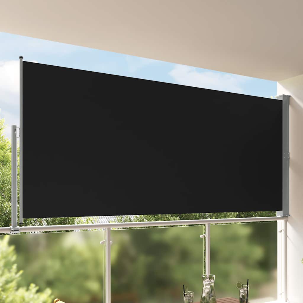 Uvlačiva bočna tenda za terasu 160 x 300 cm crna