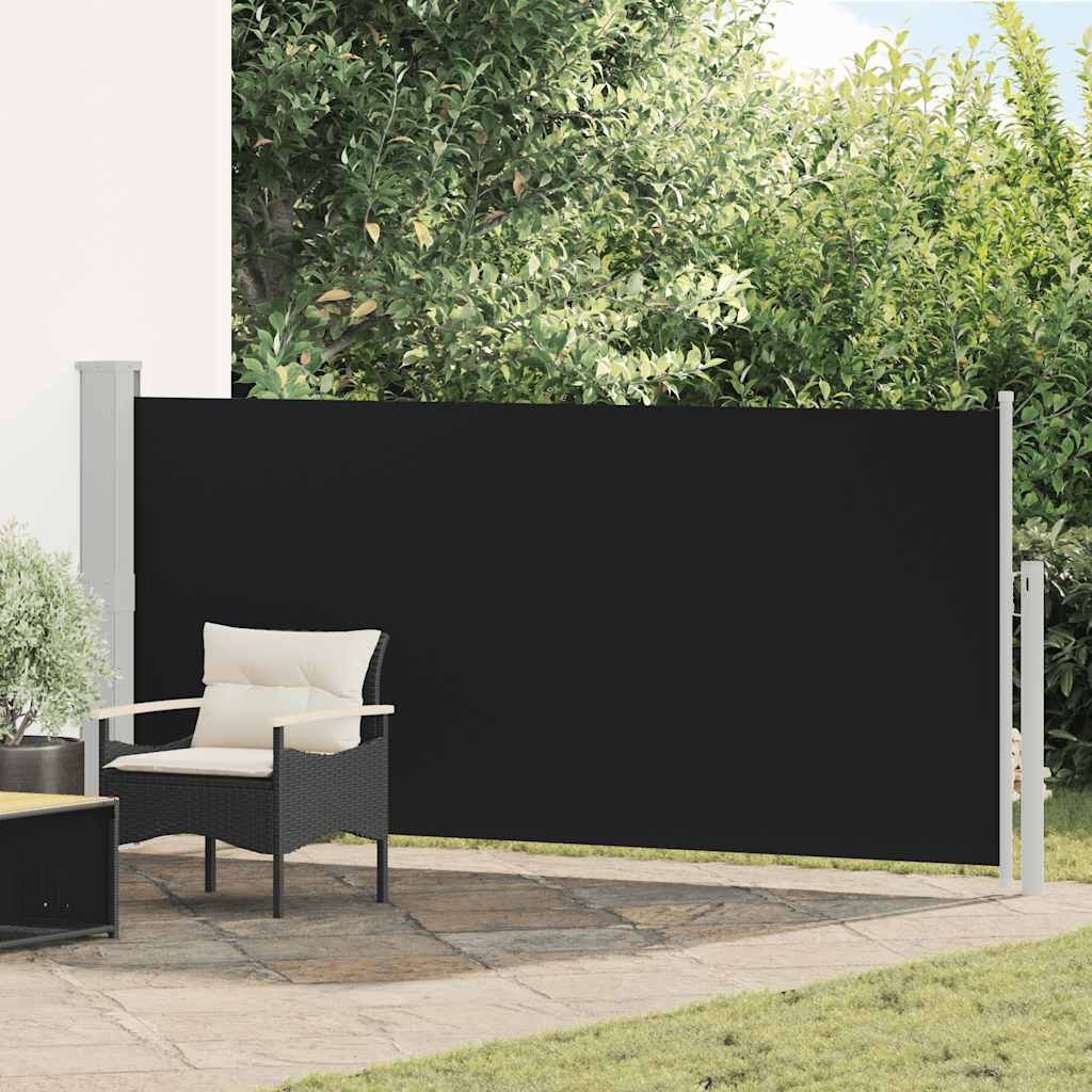 Uvlačiva bočna tenda 140 x 300 cm crna