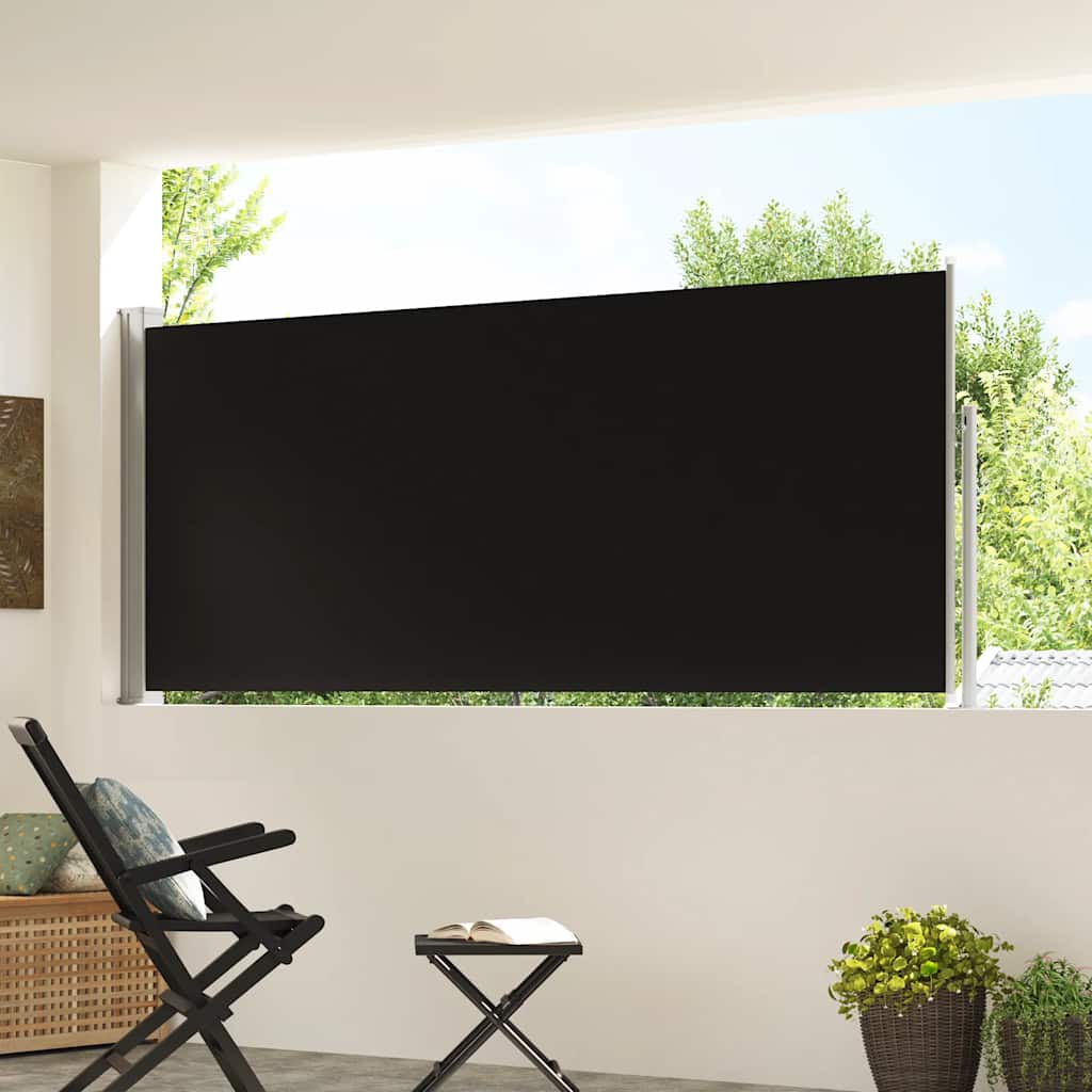 Uvlačiva bočna tenda 120 x 300 cm crna