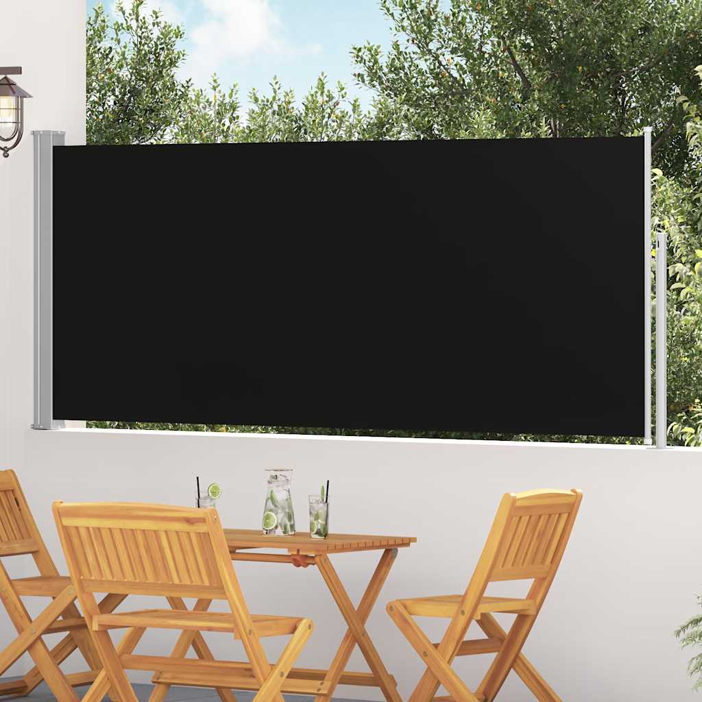 Uvlačiva bočna tenda 120 x 300 cm crna