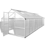 Staklenik od aluminija 481 x 250 x 195 cm 23,44 m³