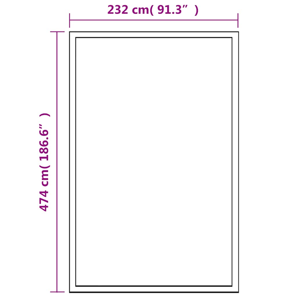 Staklenik od aluminija 481 x 250 x 195 cm 23,44 m³