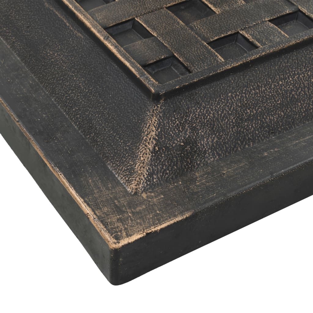 Stalak za suncobran od poliesterske smole kvadratni 12 kg brončani