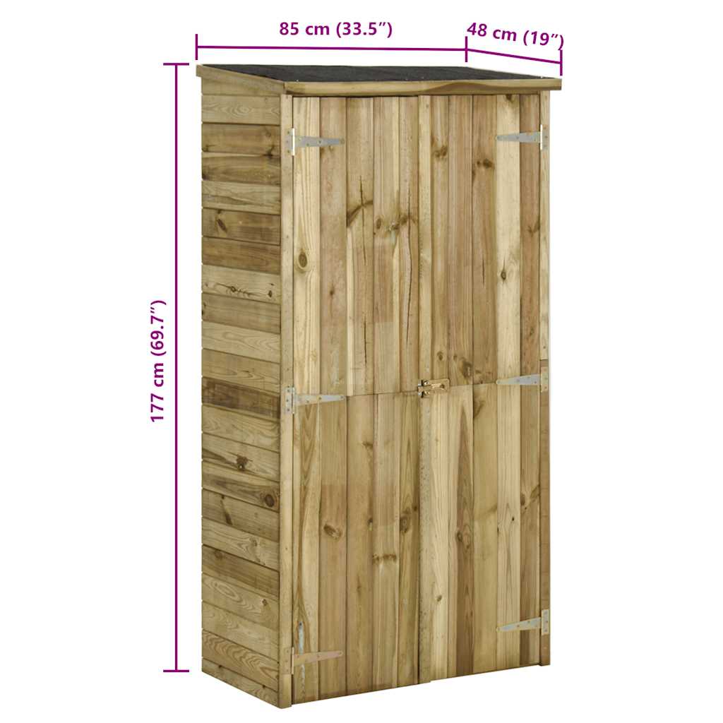 Vrtno spremište za alat od borovine 85 x 48 x 177 cm
