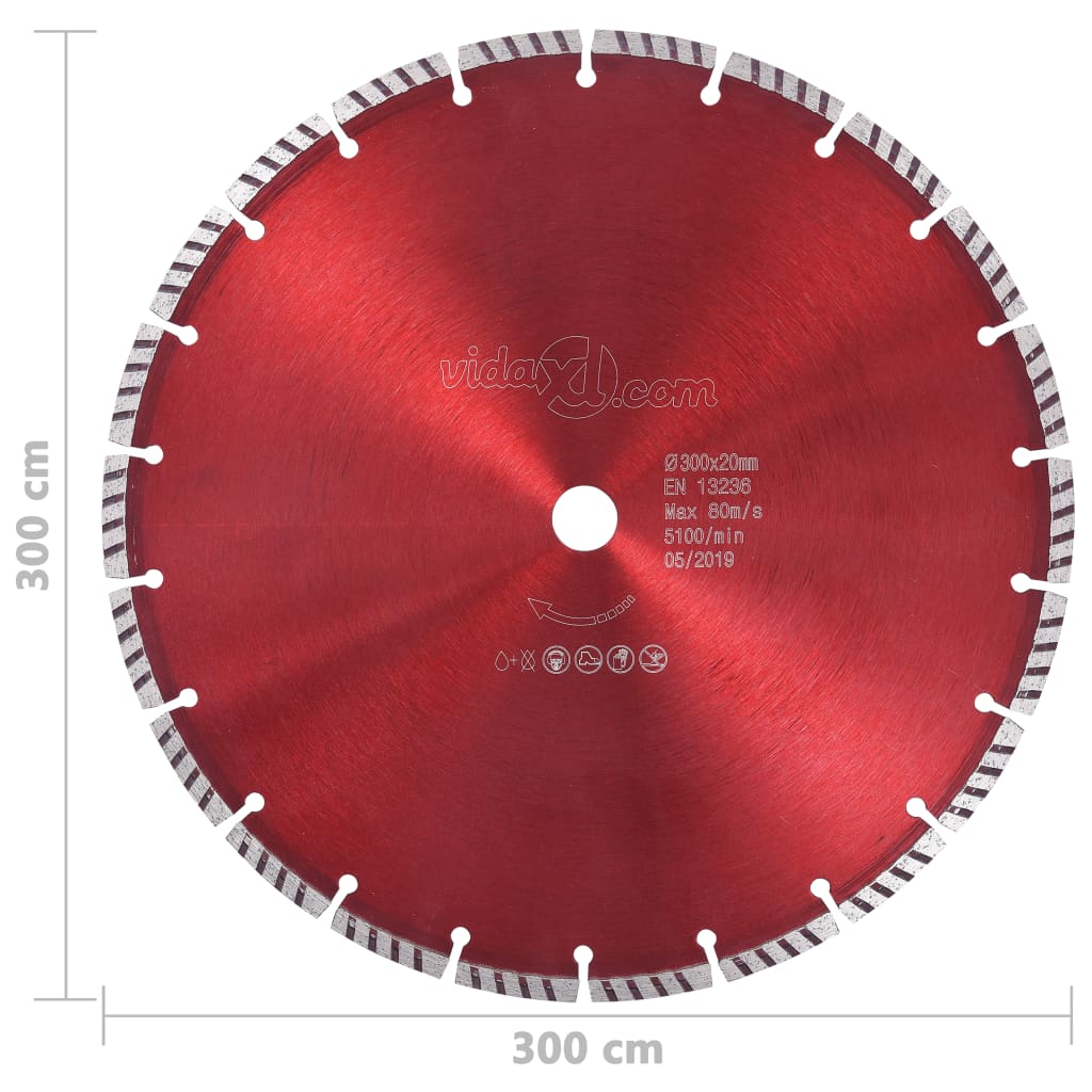 Dijamantni disk za rezanje s turbo segmentima čelični 300 mm