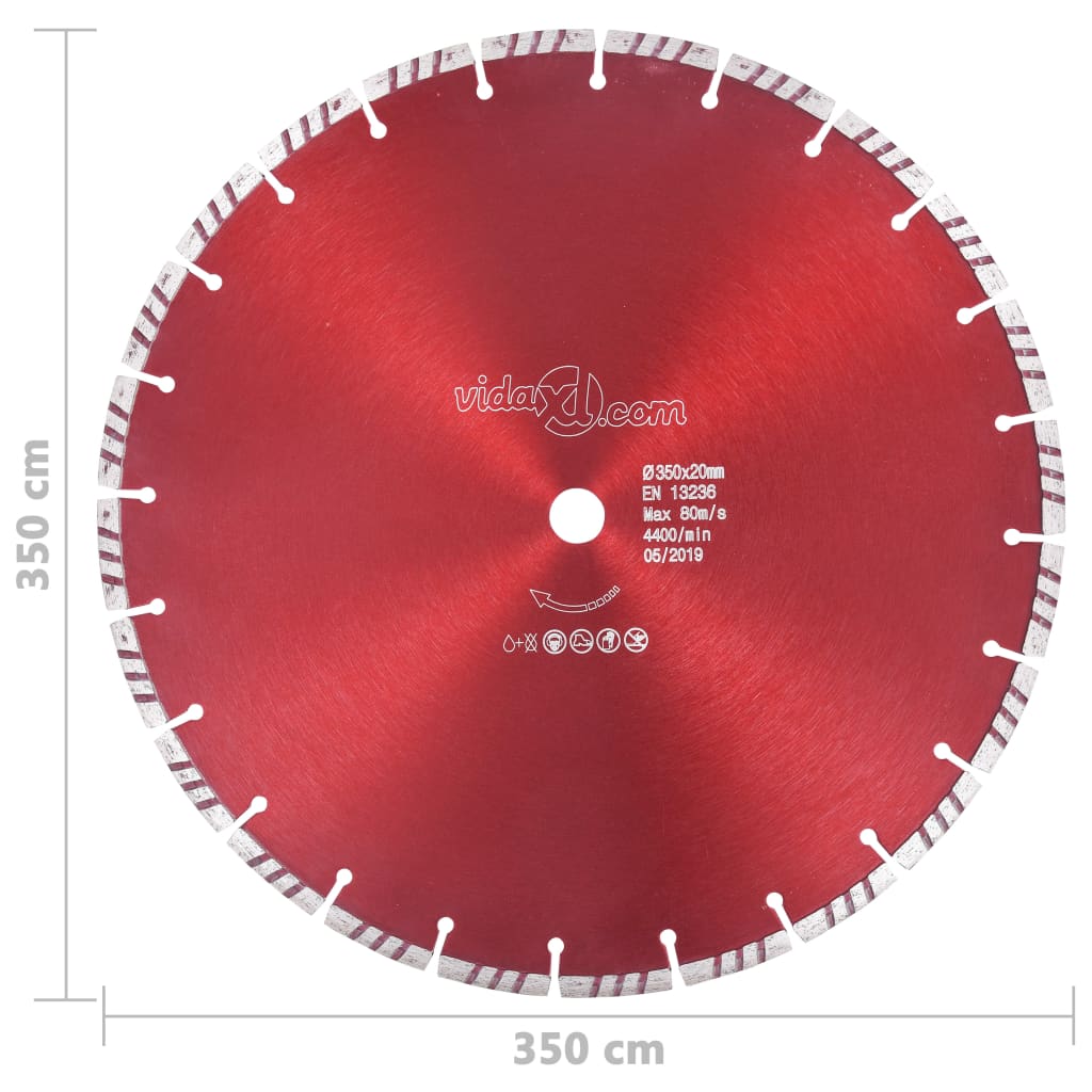 Dijamantni disk za rezanje s turbo segmentima čelični 350 mm