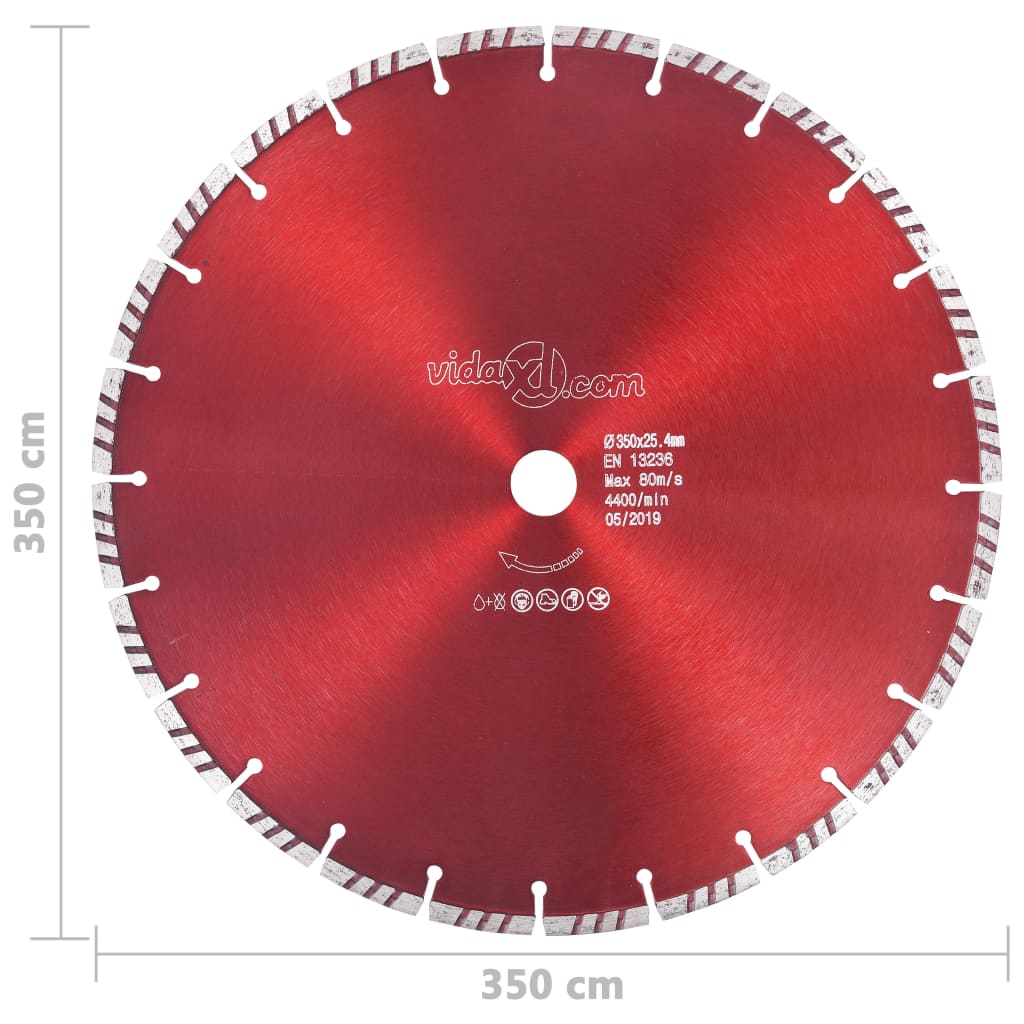 Dijamantni disk za rezanje s turbo segmentima čelični 350 mm