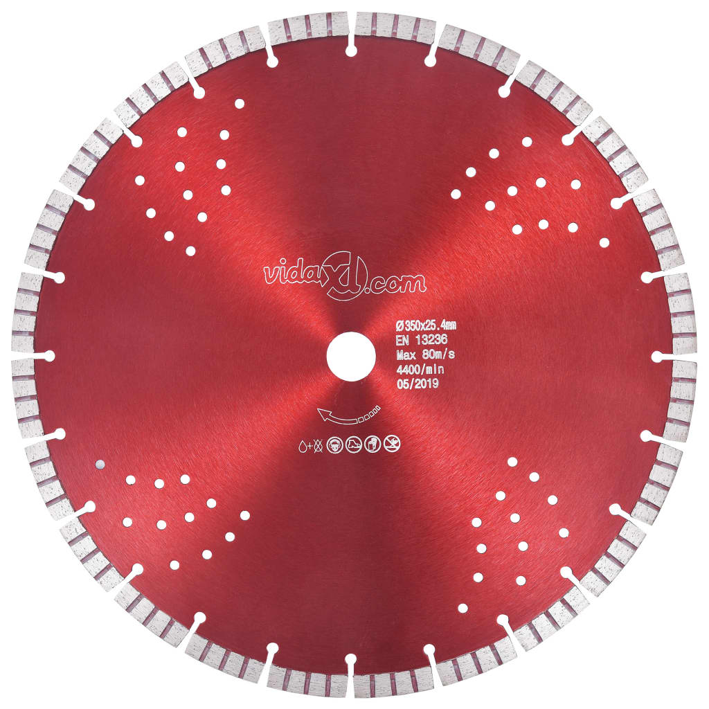 Dijamantni disk za rezanje s turbo segmentima i rupama 350 mm