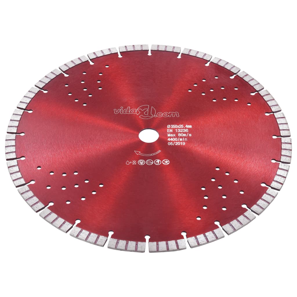 Dijamantni disk za rezanje s turbo segmentima i rupama 350 mm