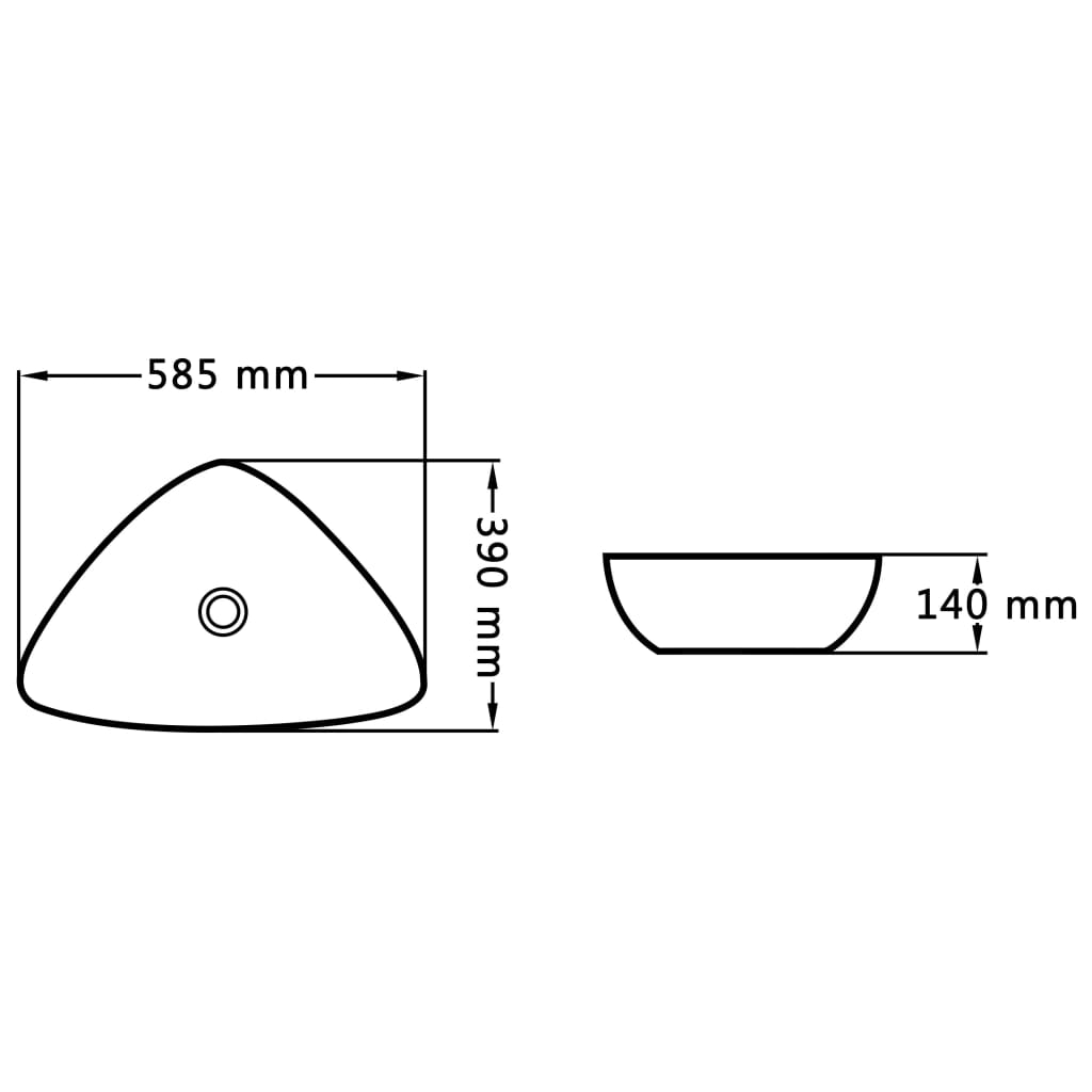 Umivaonik 58,5 x 39 x 14 cm keramički crni
