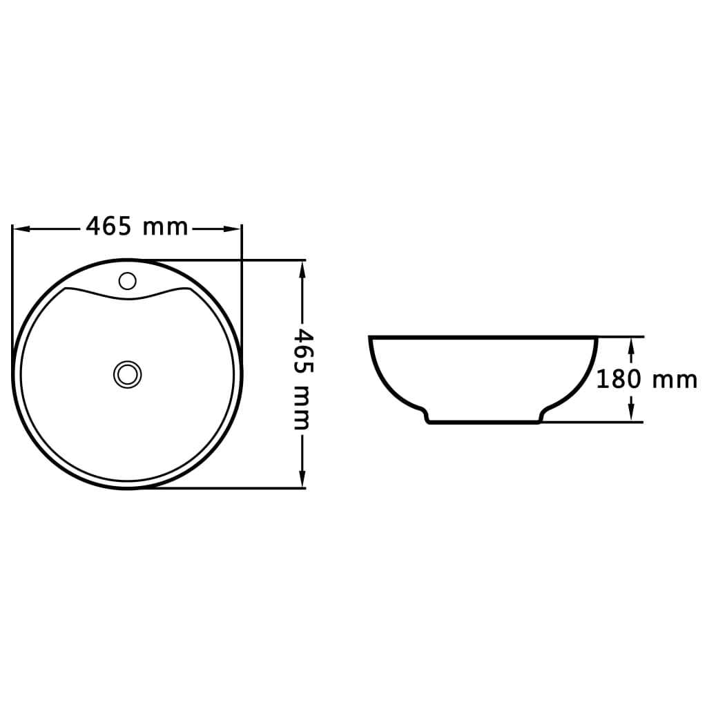 Umivaonik sa zaštitom od prelijevanja 46,5x18 cm keramički bijeli