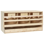 Gnijezdo za nesilice s 3 odjeljka 72x33x38 cm masivna borovina