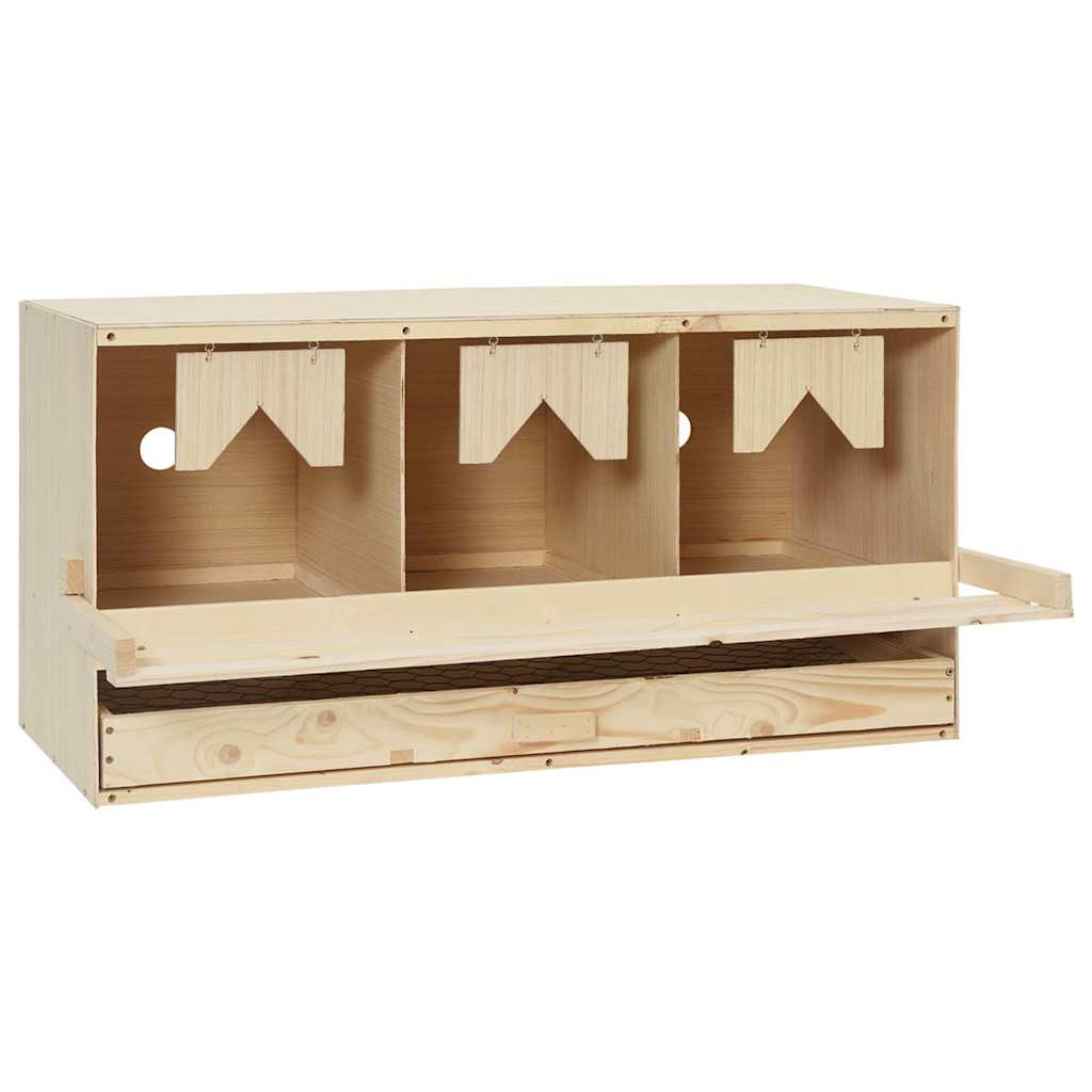 Gnijezdo za nesilice s 3 odjeljka 72x33x38 cm masivna borovina