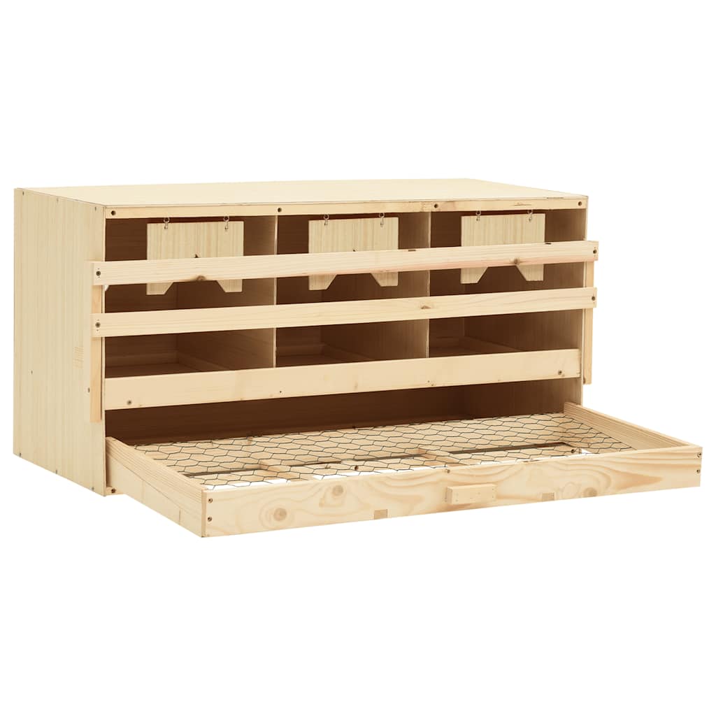 Gnijezdo za nesilice s 3 odjeljka 72x33x38 cm masivna borovina