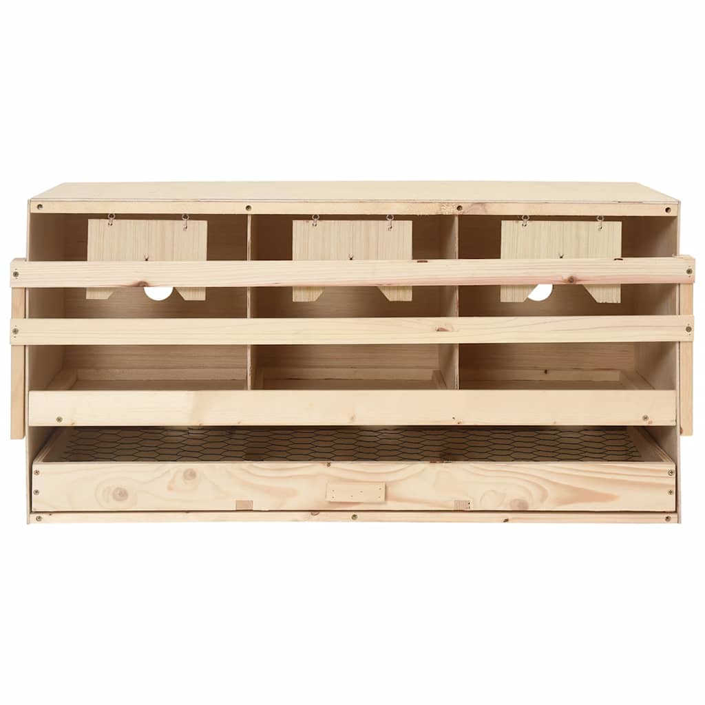 Gnijezdo za nesilice s 3 odjeljka 72x33x38 cm masivna borovina