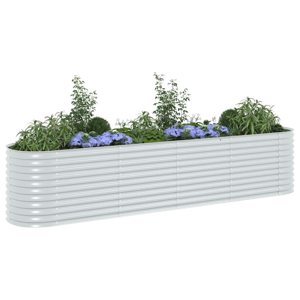 Vrtna sadilica od pocinčanog čelika 400 x 80 x 81 cm srebrna
