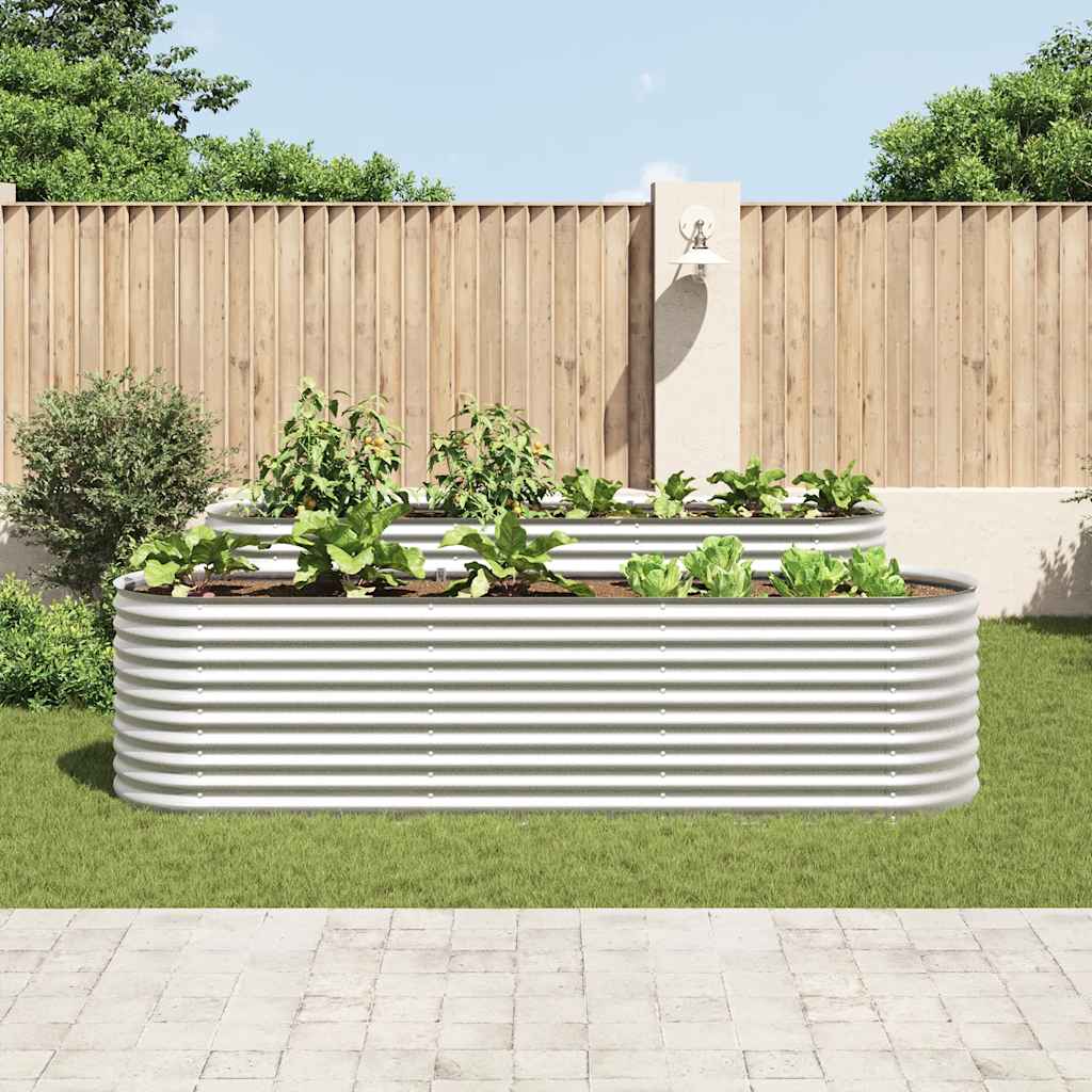 Vrtna sadilica od pocinčanog čelika 320 x 80 x 81 cm srebrna