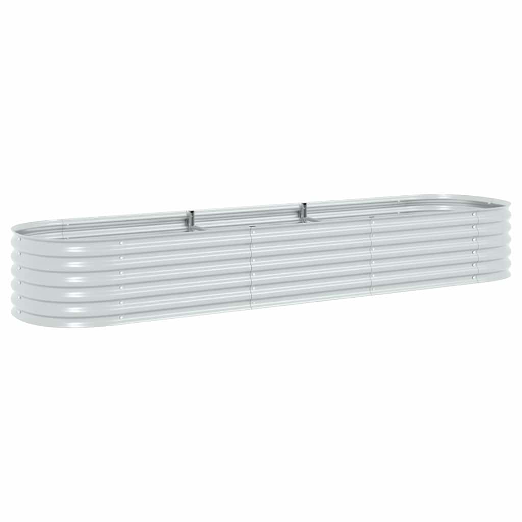 Vrtna sadilica od pocinčanog čelika 320 x 80 x 44 cm srebrna
