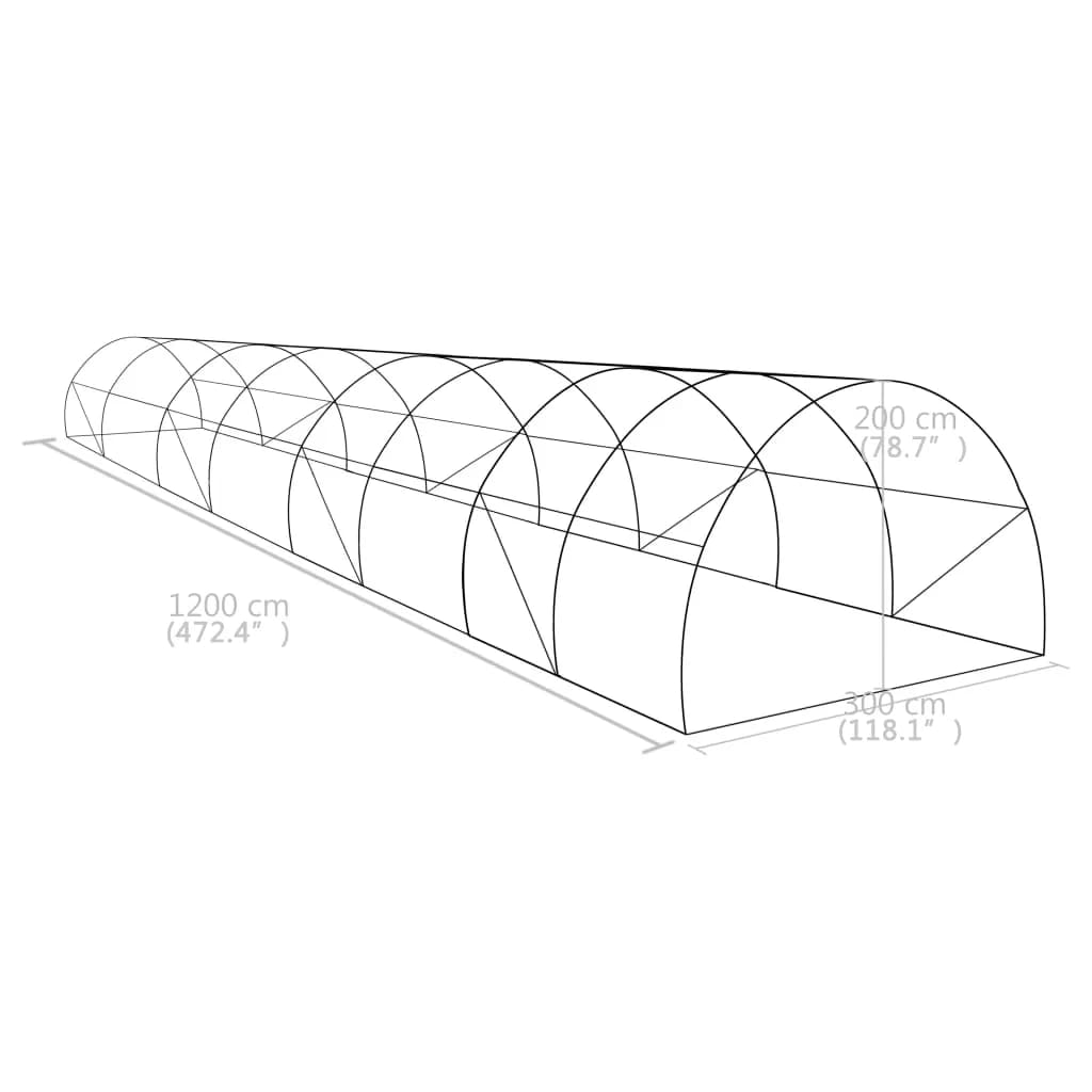 Plastenik 36 m² 1200 x 300 x 200 cm