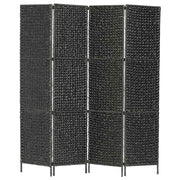 Sobna pregrada s 4 panela crna 154 x 160 cm od vodenog zumbula