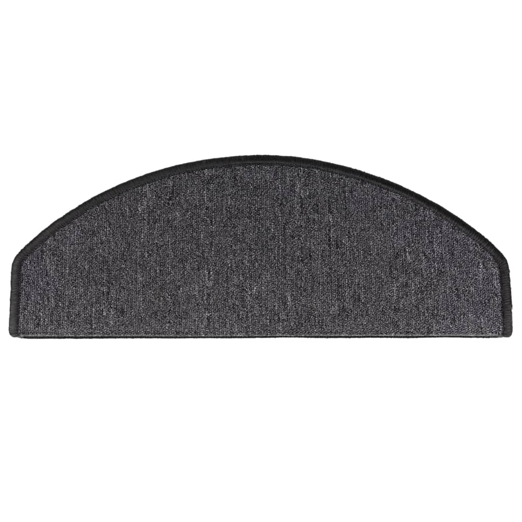 Prostirke za stepenice 15 kom 65x24x4 cm antracit poluokrugle velike