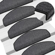 Prostirke za stepenice 15 kom 65x24x4 cm antracit poluokrugle velike