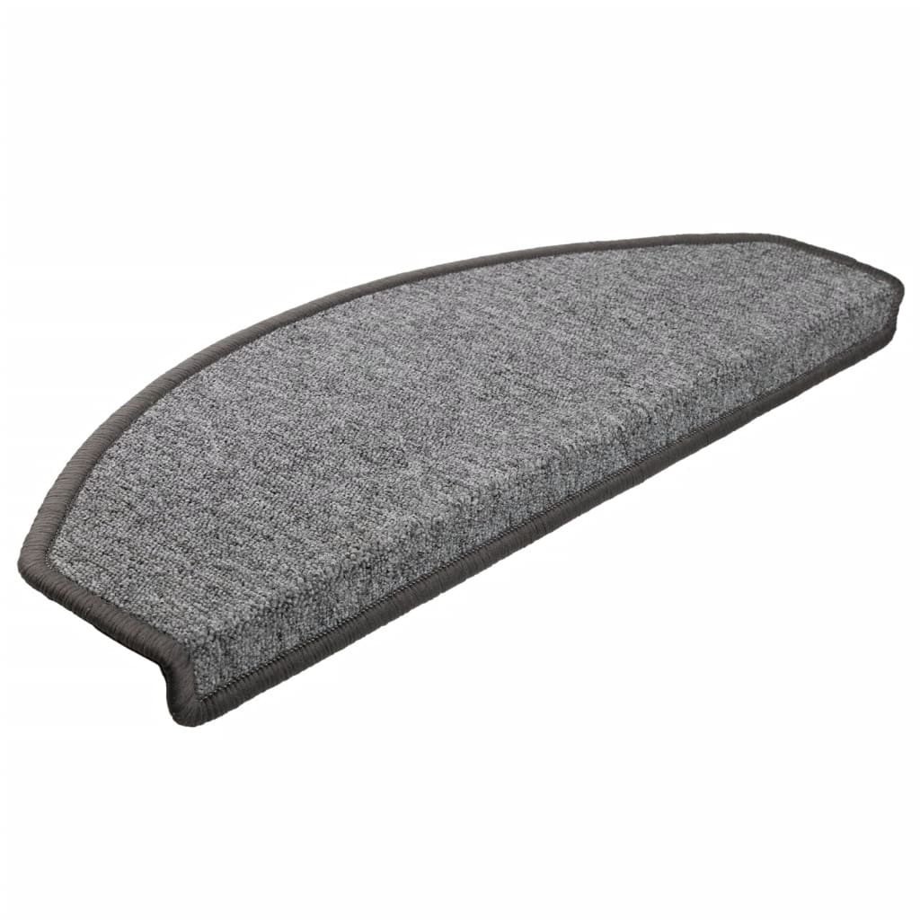 Prostirke za stepenice 15 kom 65x24x4 cm tamno sive poluokrugle velike