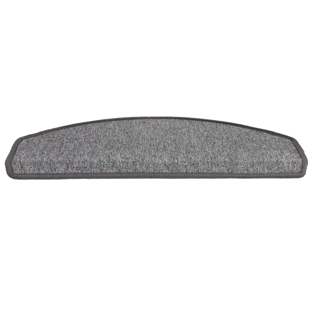 Prostirke za stepenice 15 kom 65x24x4 cm tamno sive poluokrugle velike