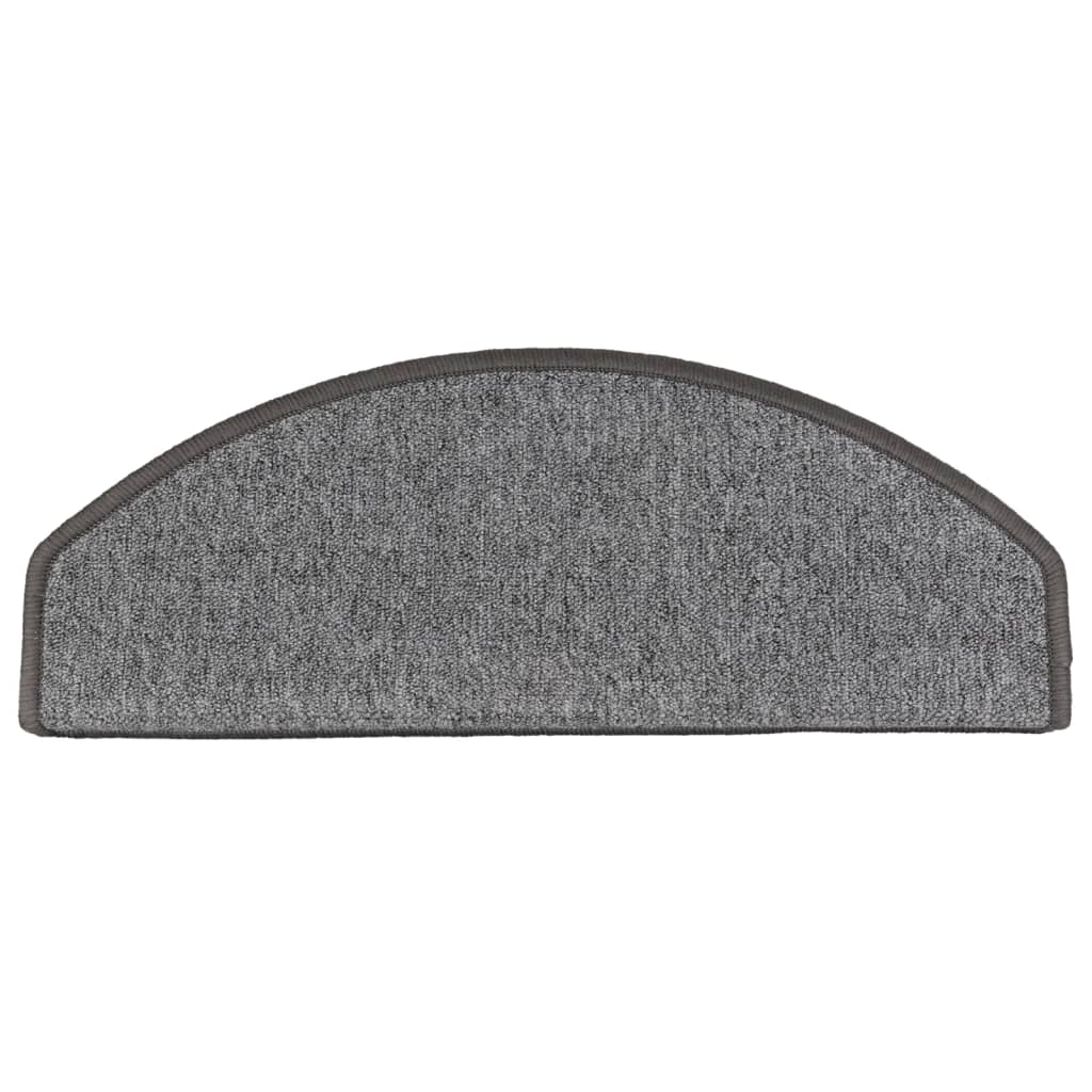 Prostirke za stepenice 15 kom 65x24x4 cm tamno sive poluokrugle velike
