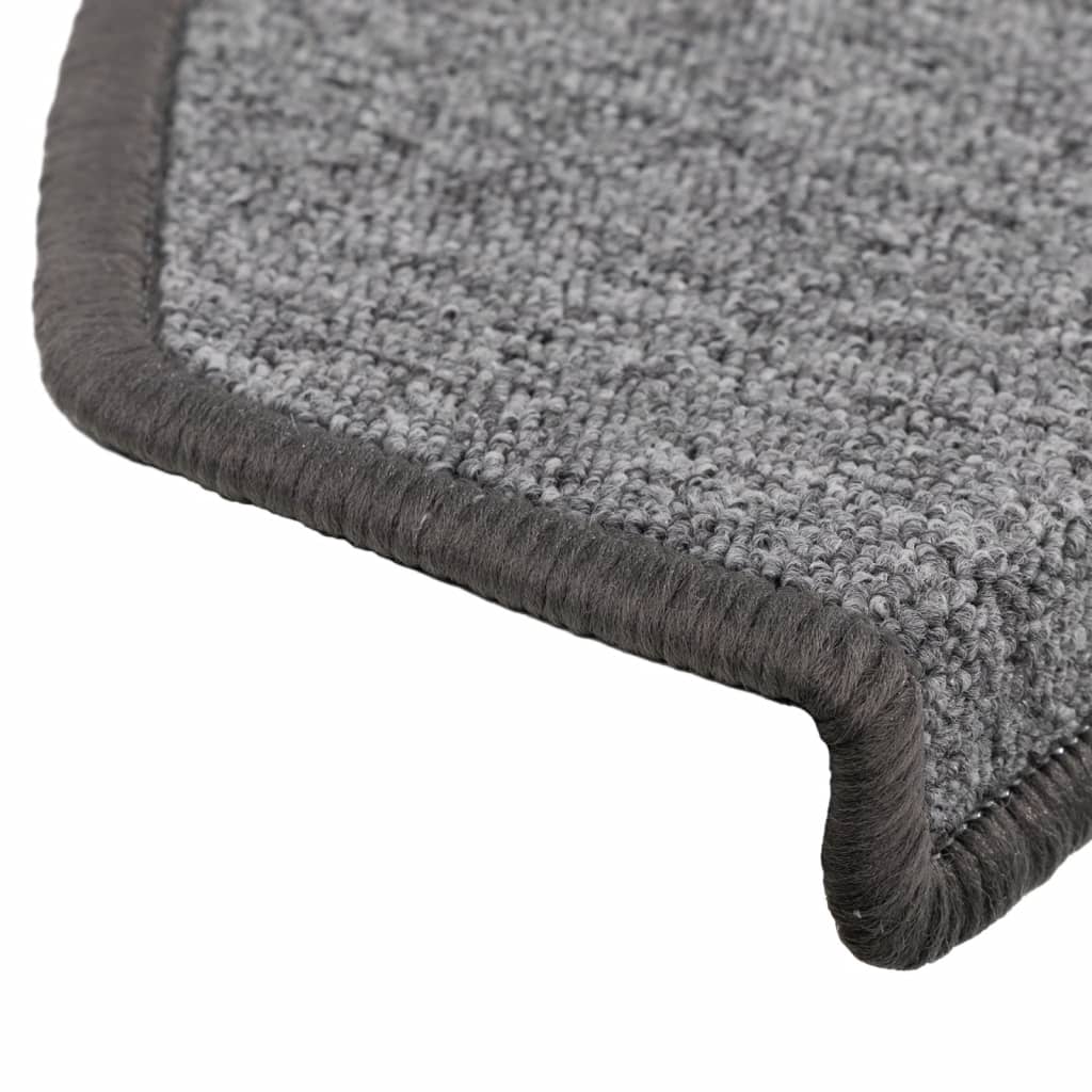 Prostirke za stepenice 15 kom 65x24x4 cm tamno sive poluokrugle velike