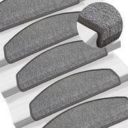 Prostirke za stepenice 15 kom 65x24x4 cm tamno sive poluokrugle velike