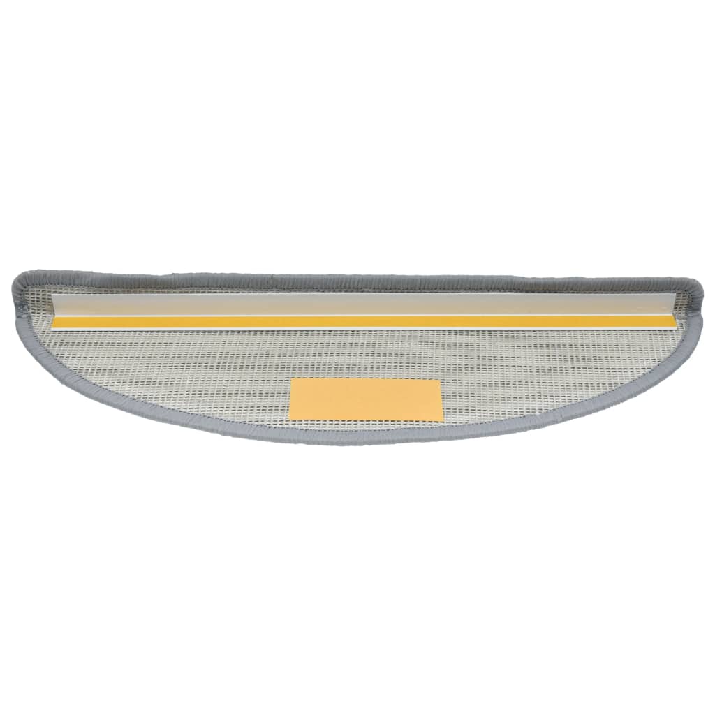 Prostirke za stepenice 15 kom 56x17x3 cm sive poluokrugle